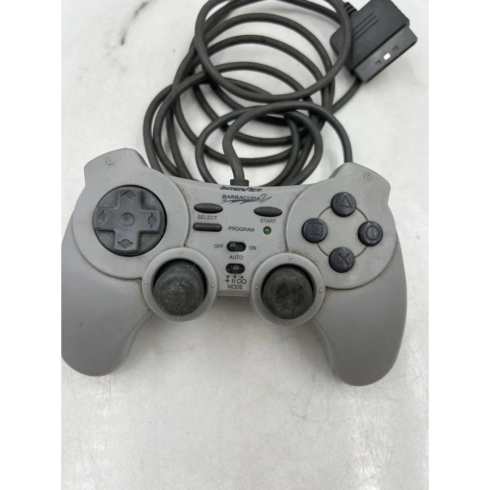 InterAct Barracuda 2 SV-1133 Wired Controller for PS1 PS2 Grey Retro Gaming